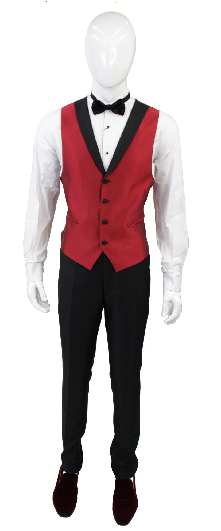 Portabella Solid 1 Button Slim Fit Tuxedo Suit with Black Compose Shawl Lapel, TUX300-BURGUNDY