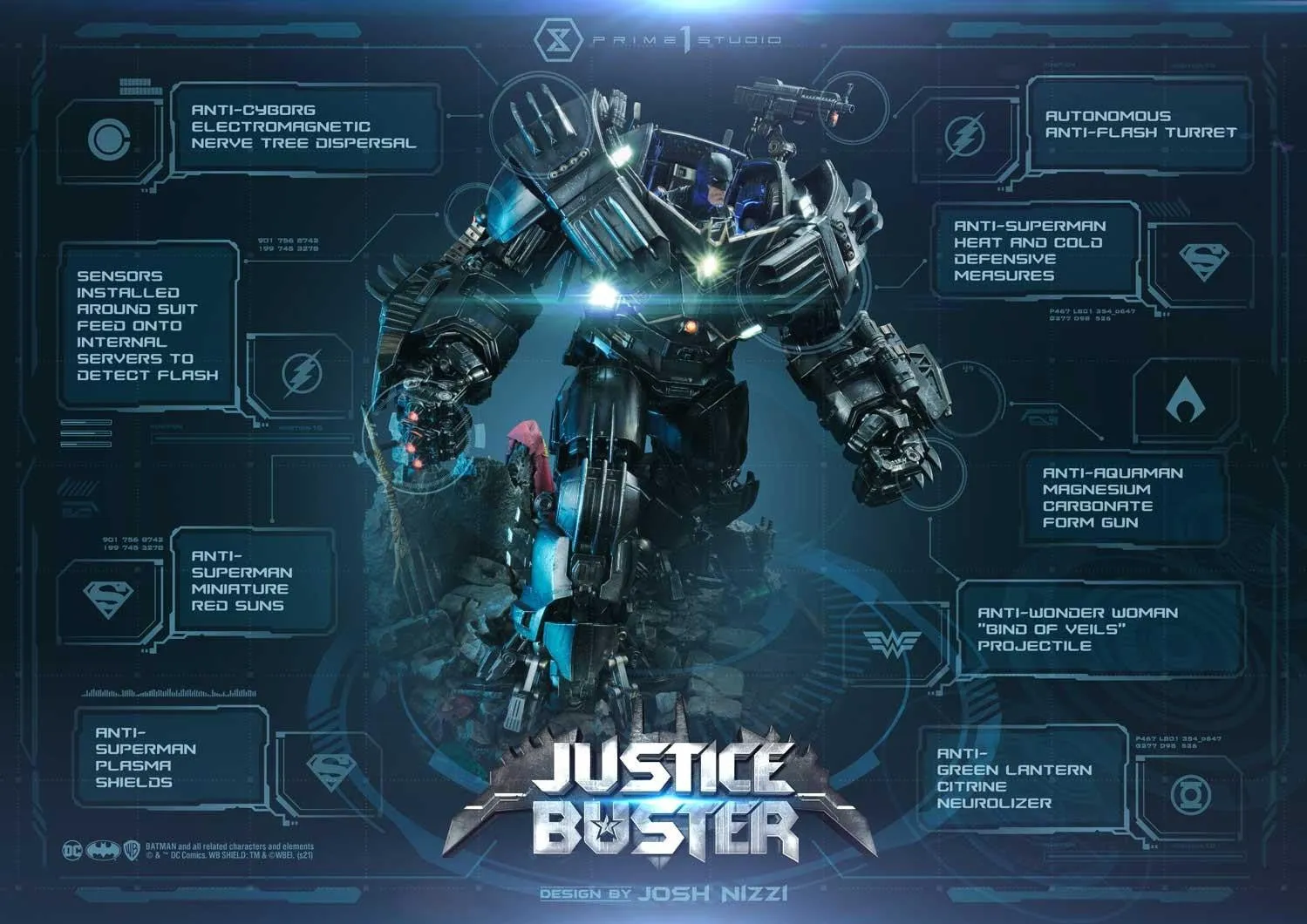 PRE-ORDER: Prime 1 Ultimate Museum Masterline Justice League (Comics) Justice Buster Design By Josh Nizzi Ultimate Version