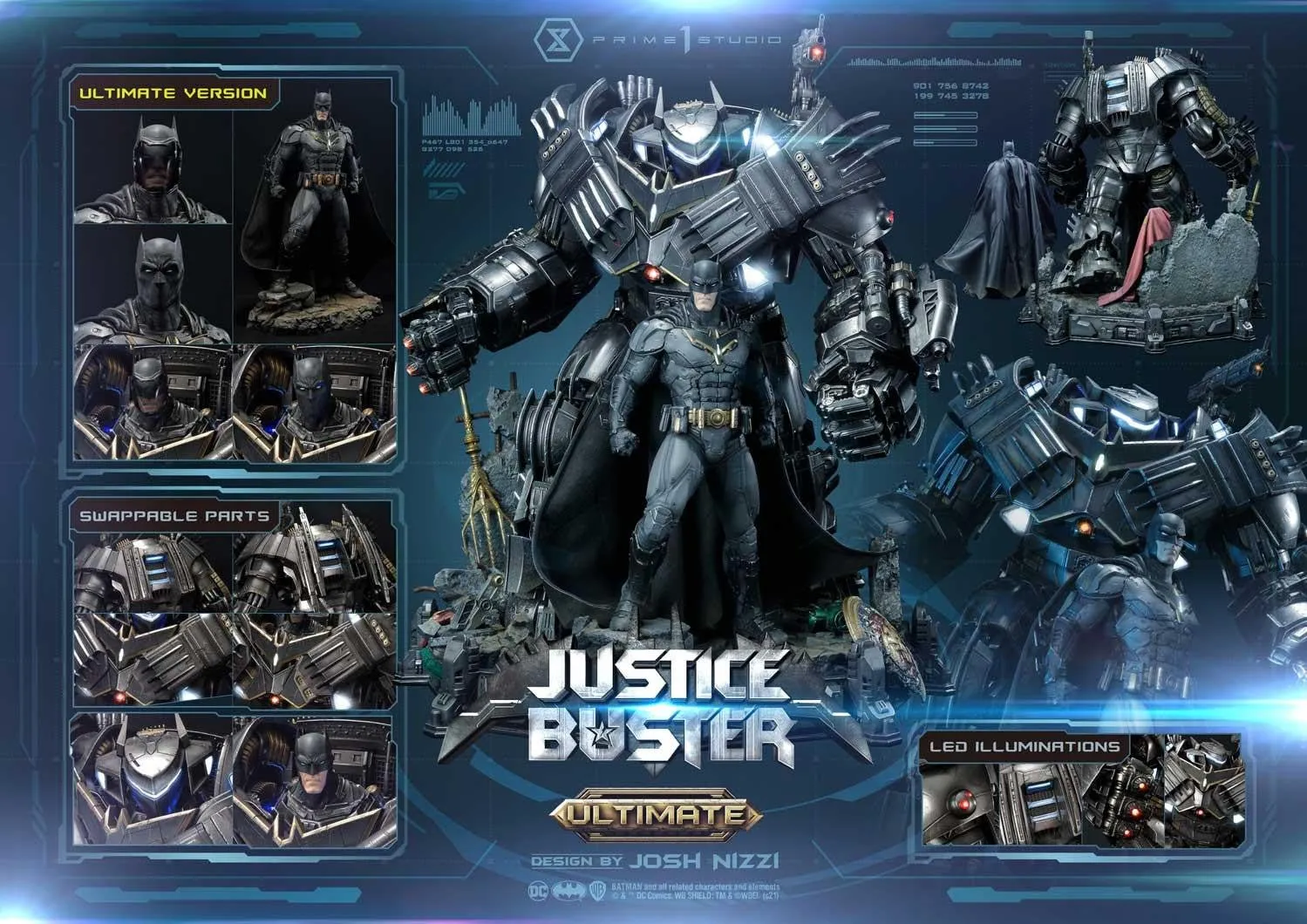 PRE-ORDER: Prime 1 Ultimate Museum Masterline Justice League (Comics) Justice Buster Design By Josh Nizzi Ultimate Version