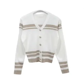 Pre Order:  Striped Slim Fit Knitted Cardigan