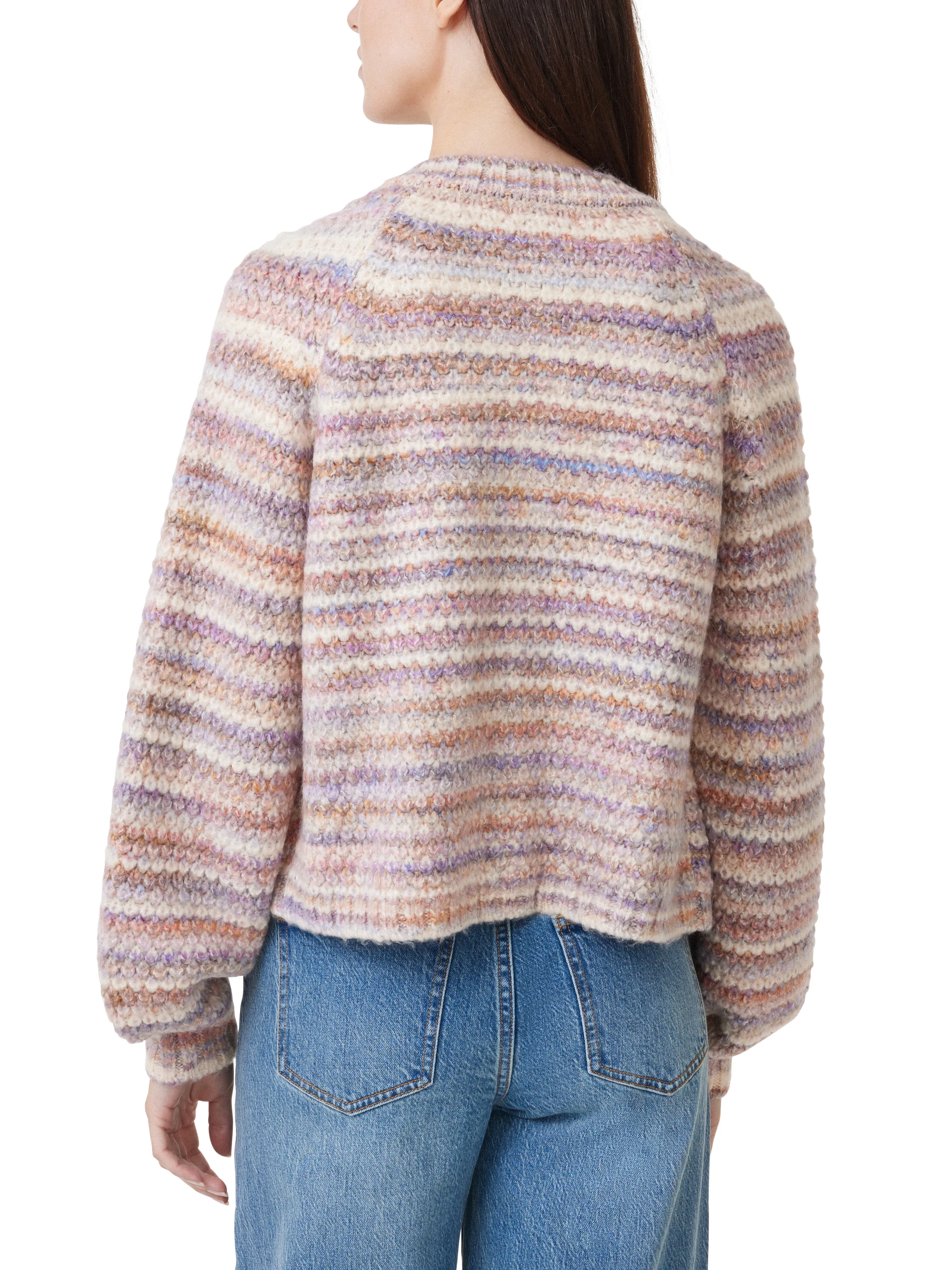 Puffed Raglan Sleeve Cardigan