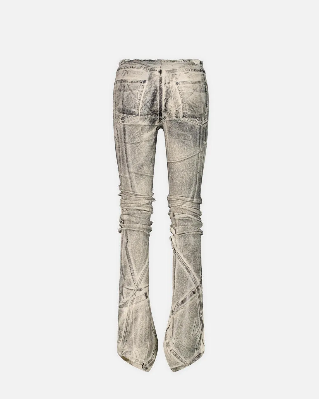 Raw-Edge Drape Denim Pants