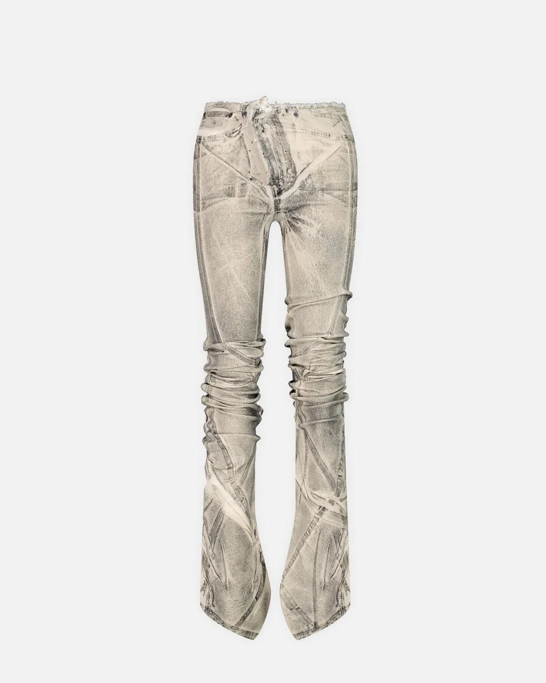 Raw-Edge Drape Denim Pants