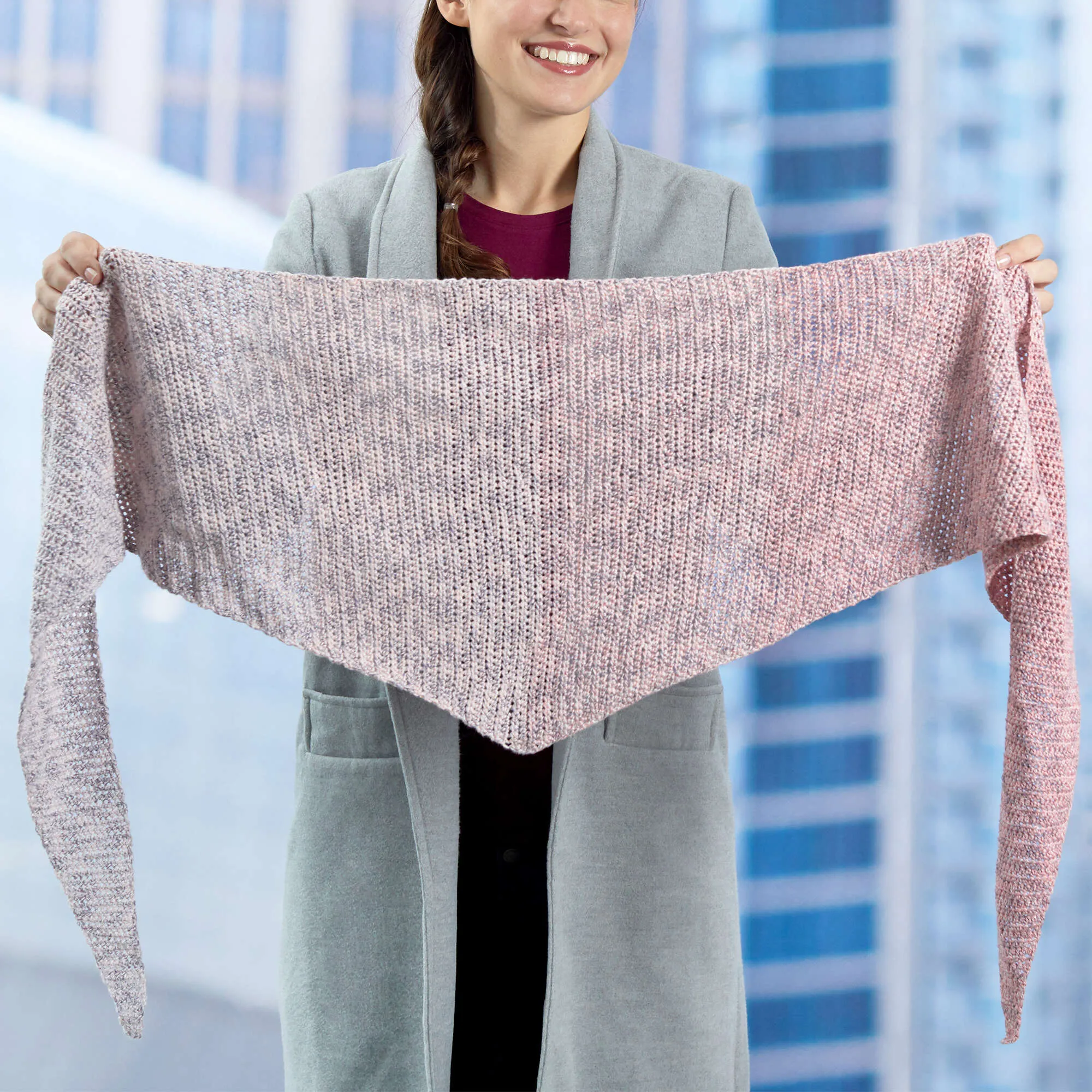 Red Heart Crochet Peony Shawl