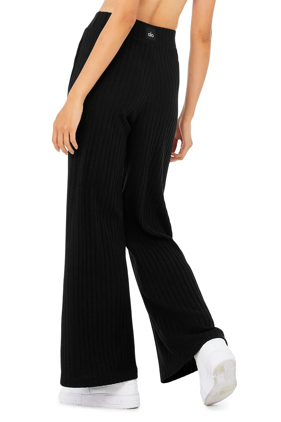 Ribbed Take Comfort Wide Leg Pant - Black