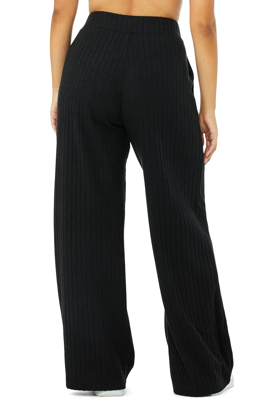 Ribbed Take Comfort Wide Leg Pant - Black