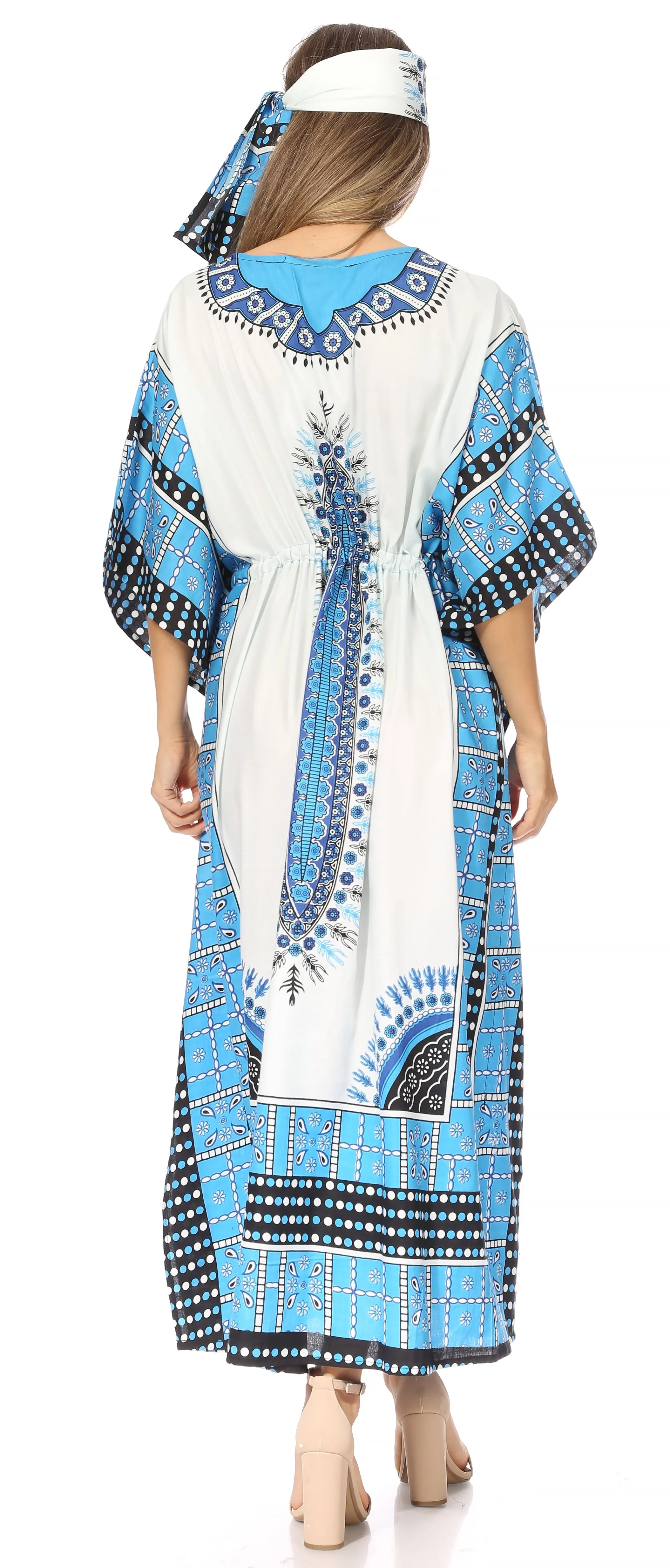 Sakkas Mera Women's Long Loose Short Sleeve Summer Casual Caftan Kaftan Dress