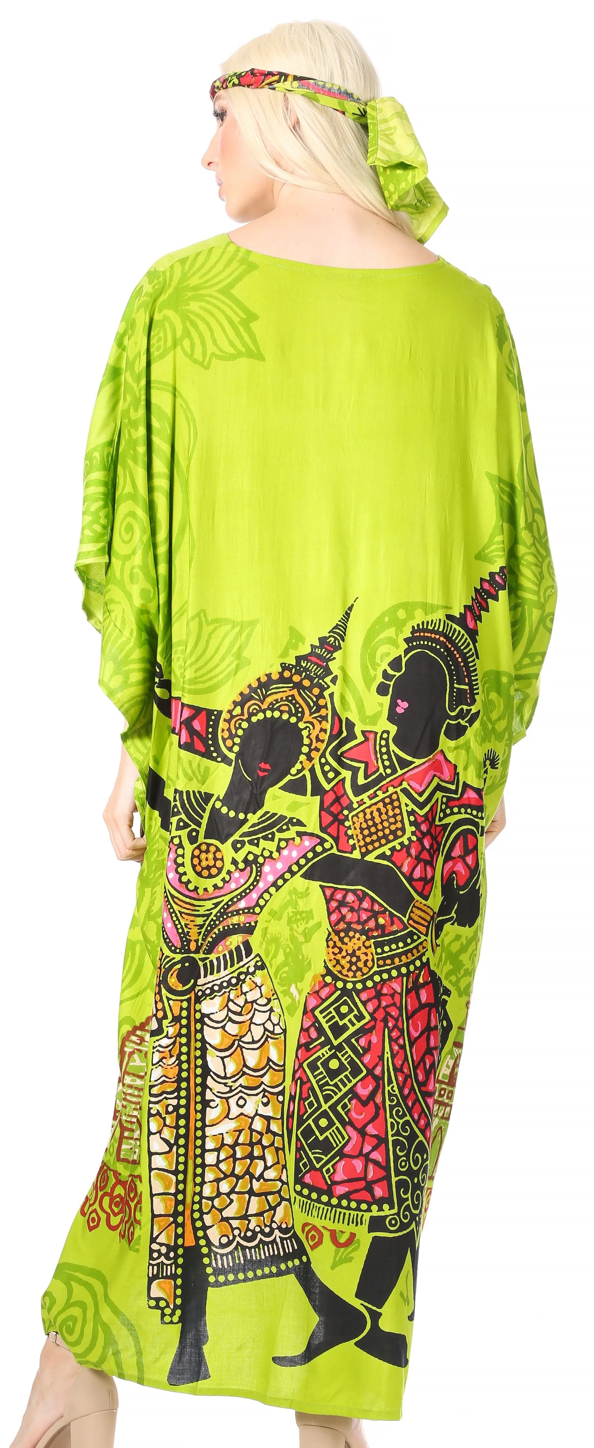 Sakkas Mera Women's Long Loose Short Sleeve Summer Casual Caftan Kaftan Dress