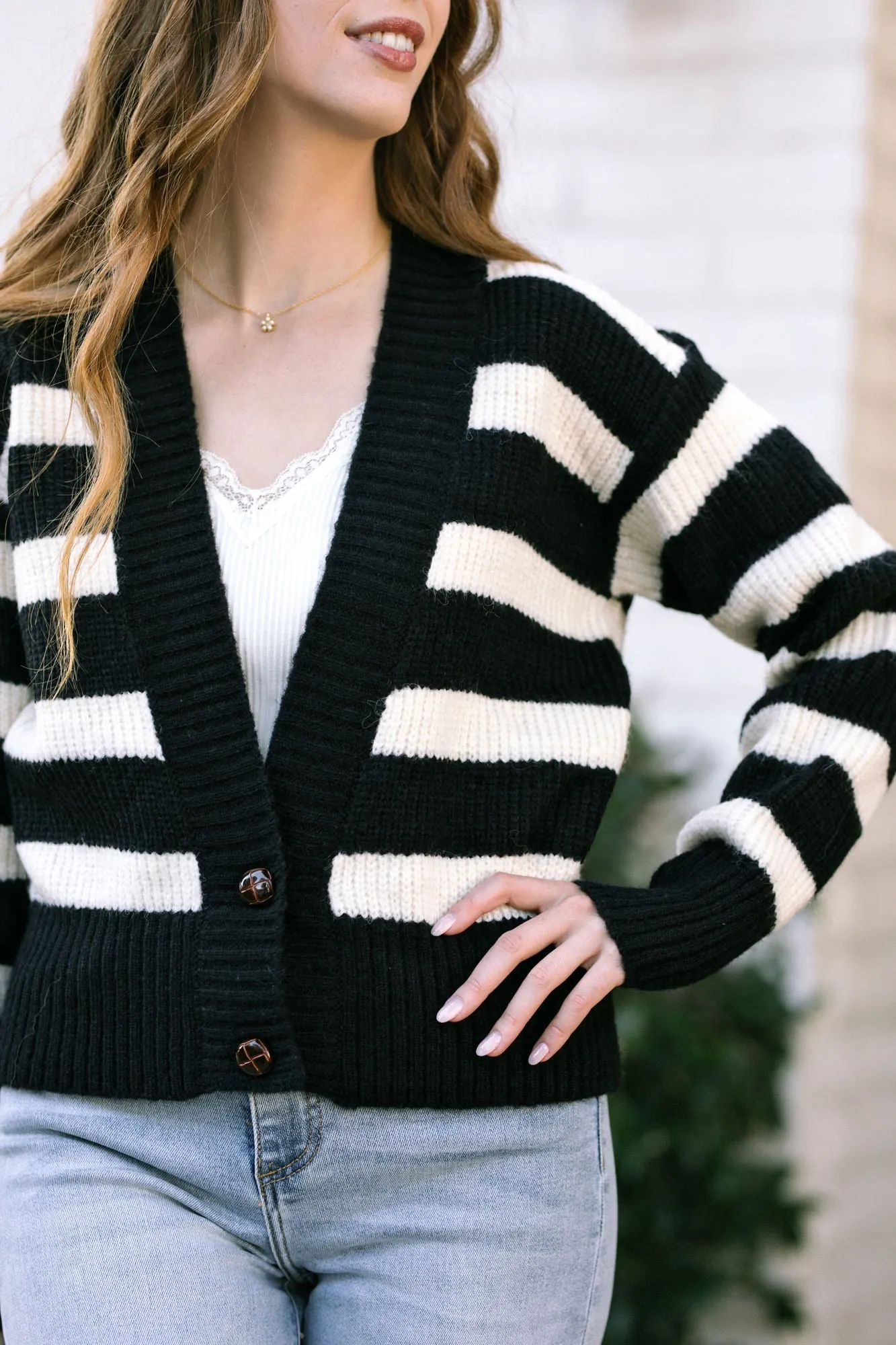 Sandy Striped Knit Cardigan