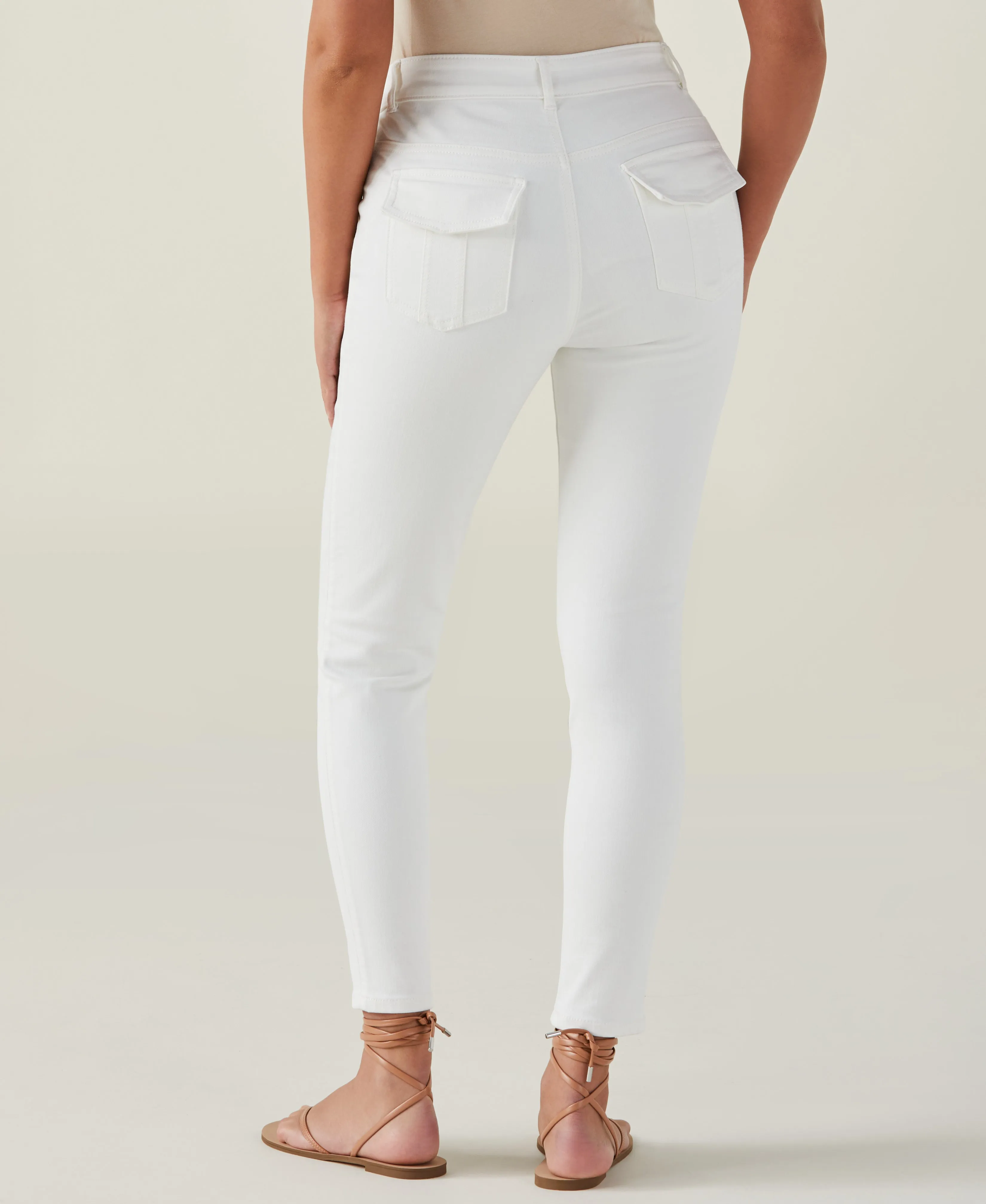 Slim Leg Cargo Denim Pant