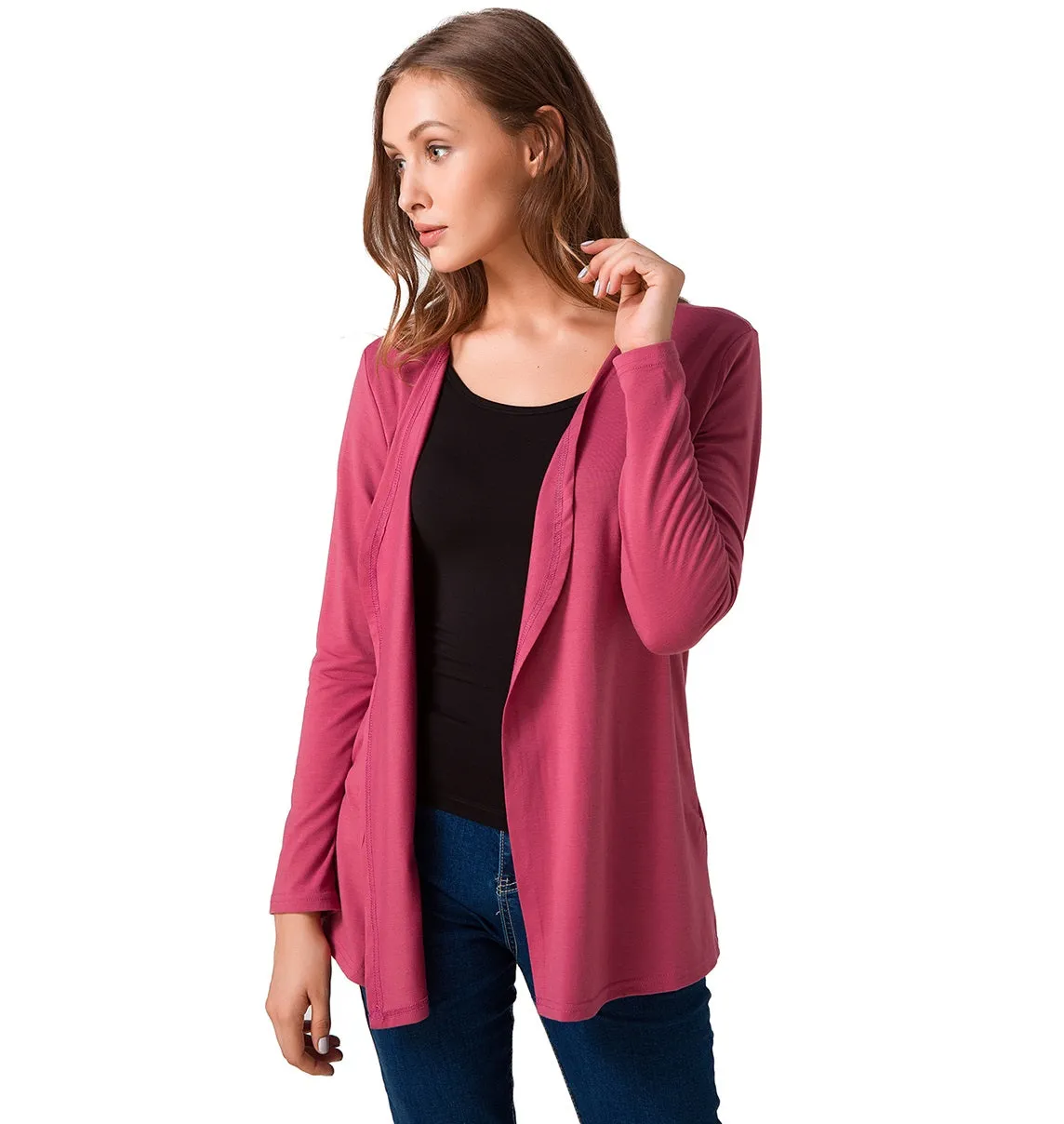 Solid Slim Cotton Long Sleeve Cardigan