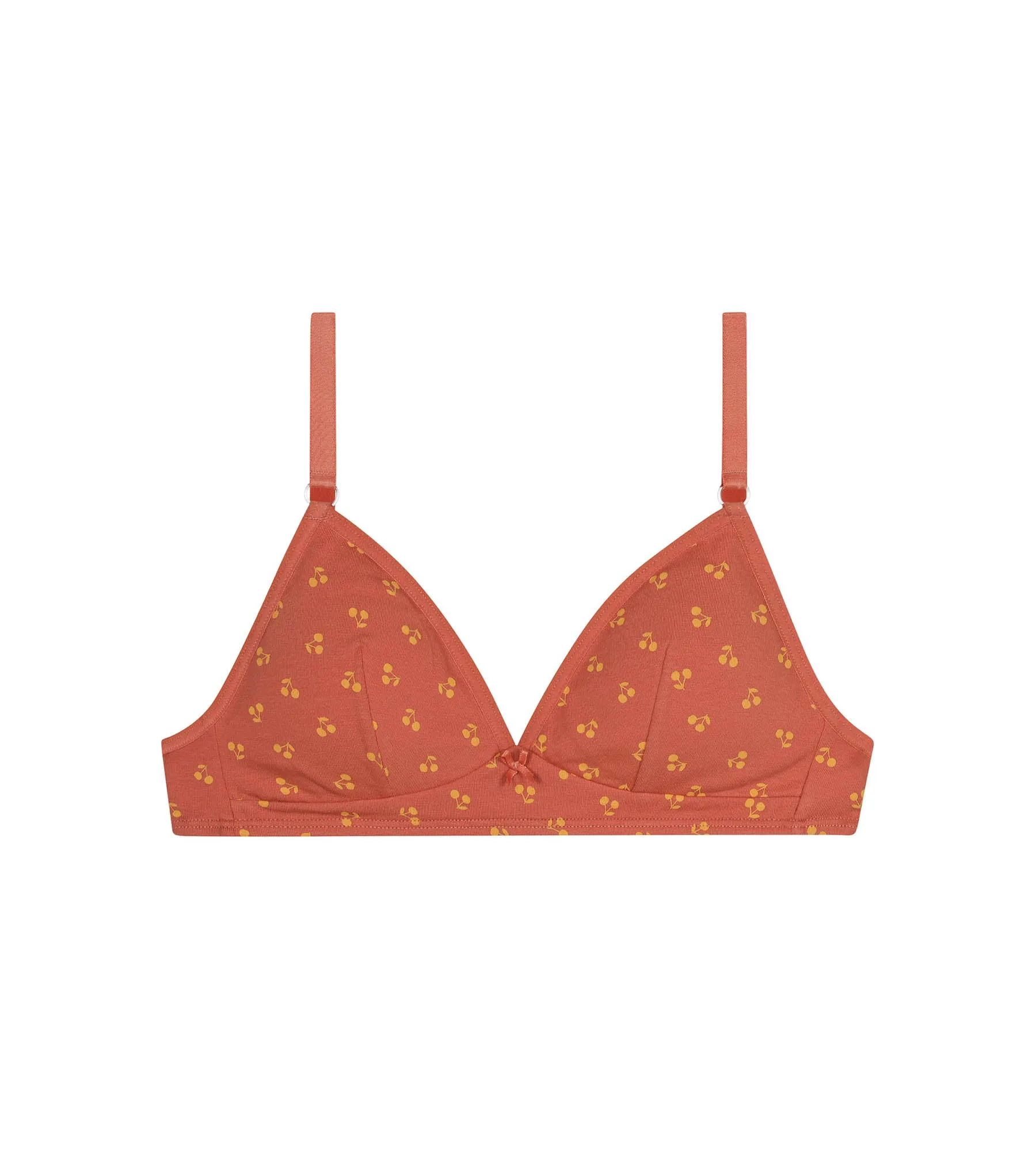 Soutien-gorge triangle fille motif cerise Jaune Les Pockets