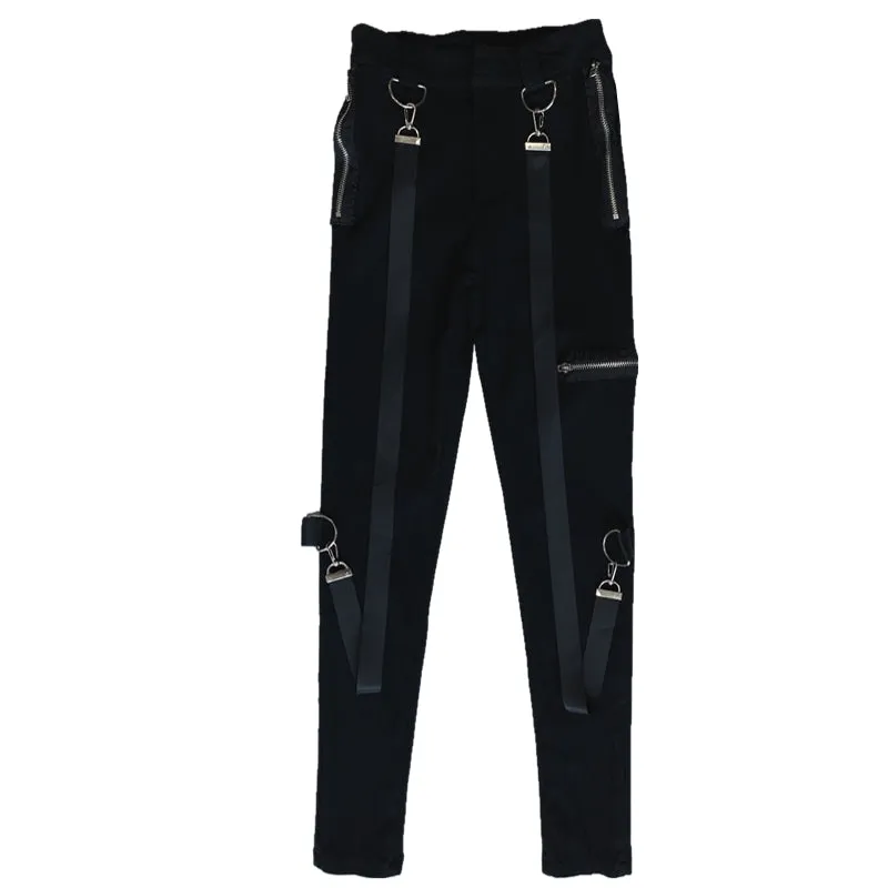 Strap Zipper Skinny Pants SD00429