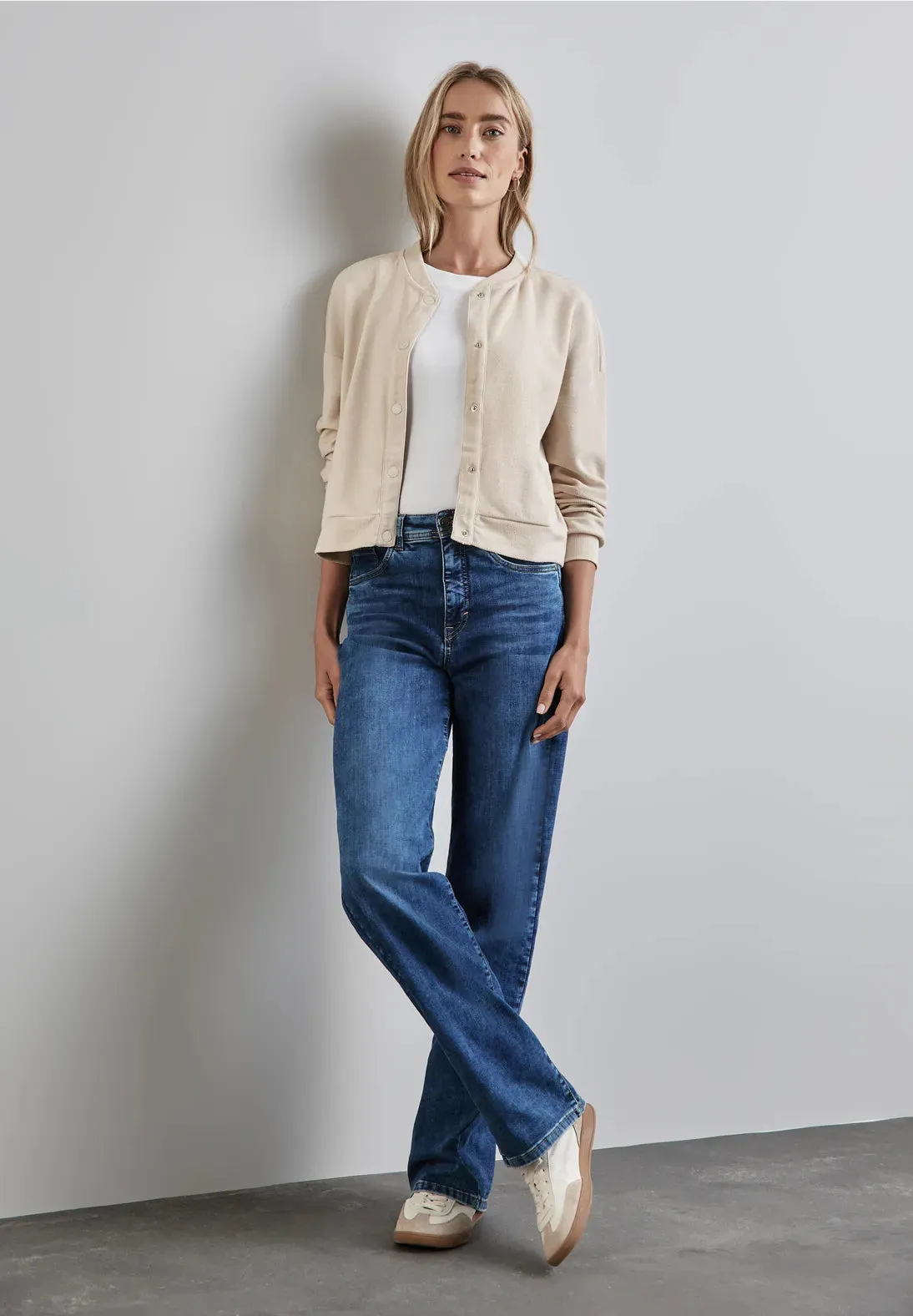 Street One Short knit jacket in Sand 321932