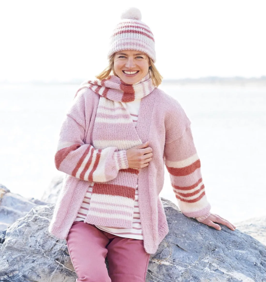 Stylecraft Grace Aran Cardigan, Hat & Scarf Knitting Pattern 9926