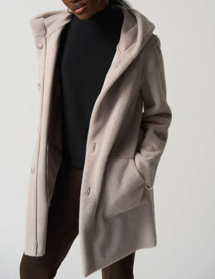 Suede Hooded Coat