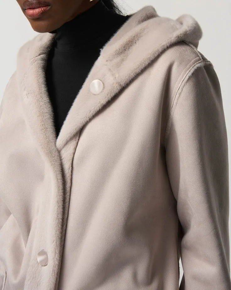 Suede Hooded Coat