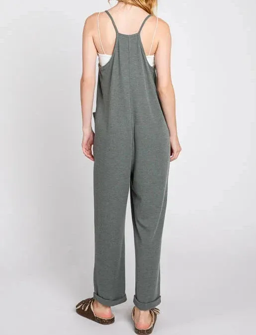 Sunscape Waffle Knit Camisole Jumpsuit (Assorted Colors)