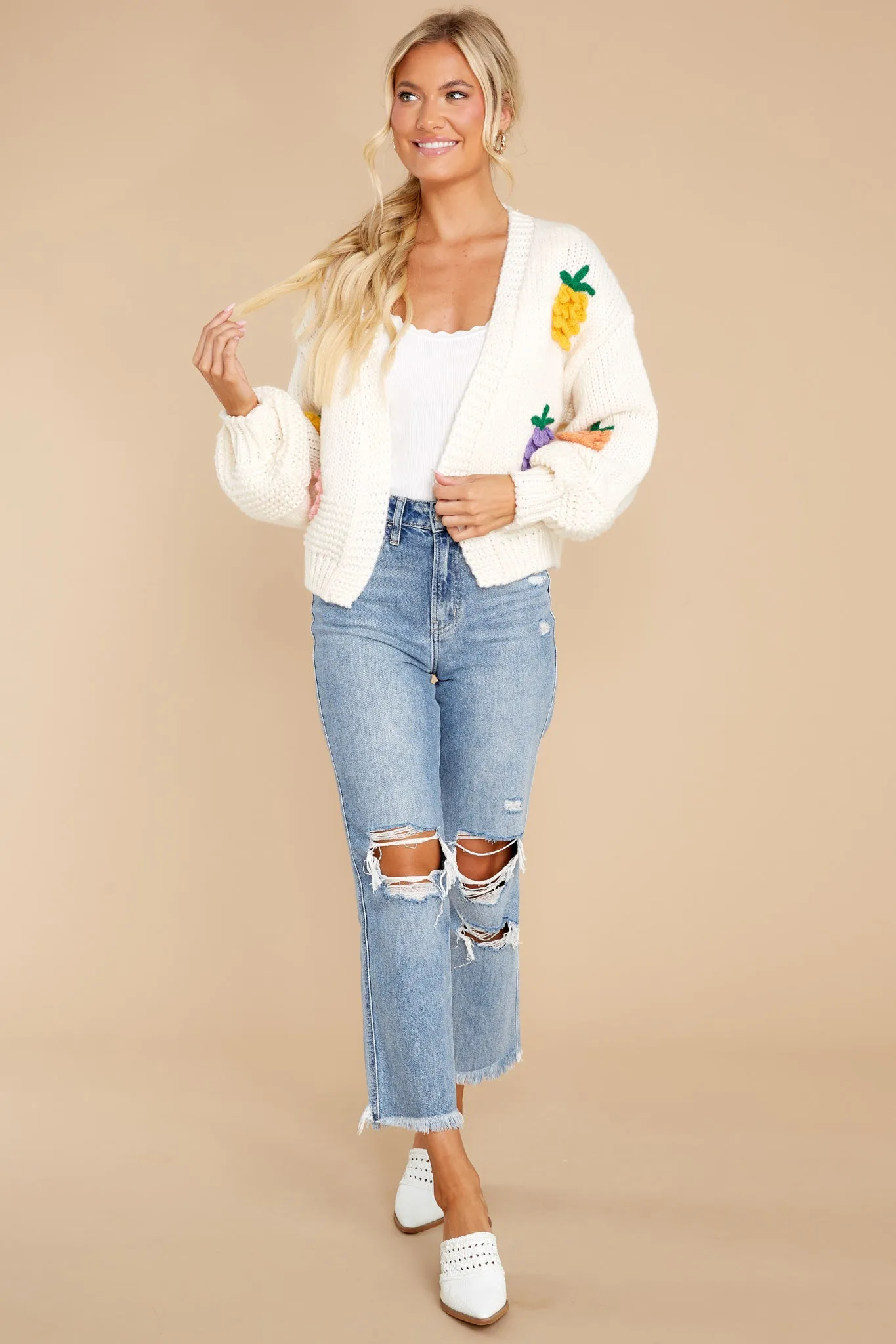 Sweet Habits Ivory Cardigan