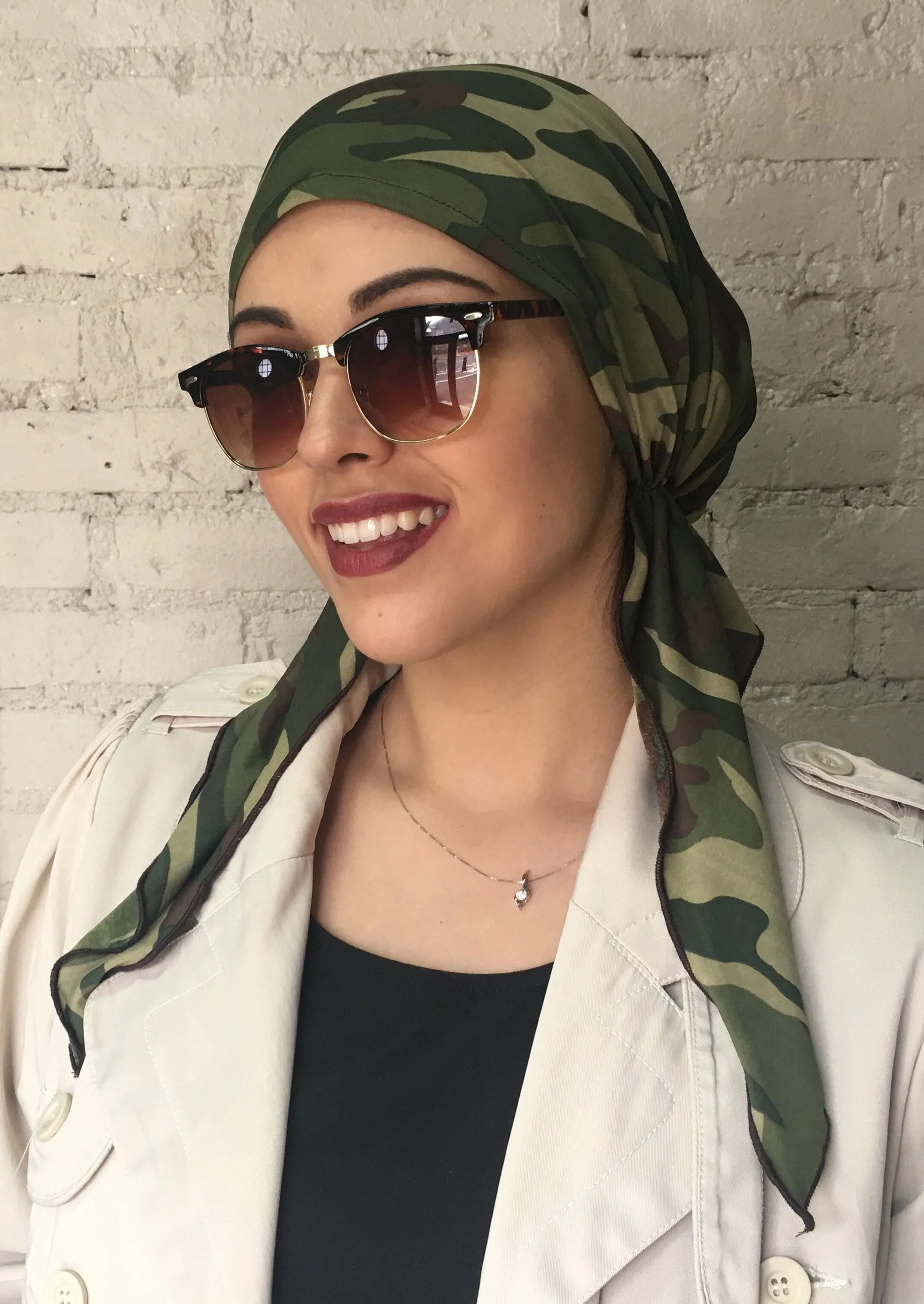 Swim Cap | Swimming Hat | Camouflage Military Pre Tied Head Wrap | Headcovers | Fashion Scarf Hair Cover for Men and Women