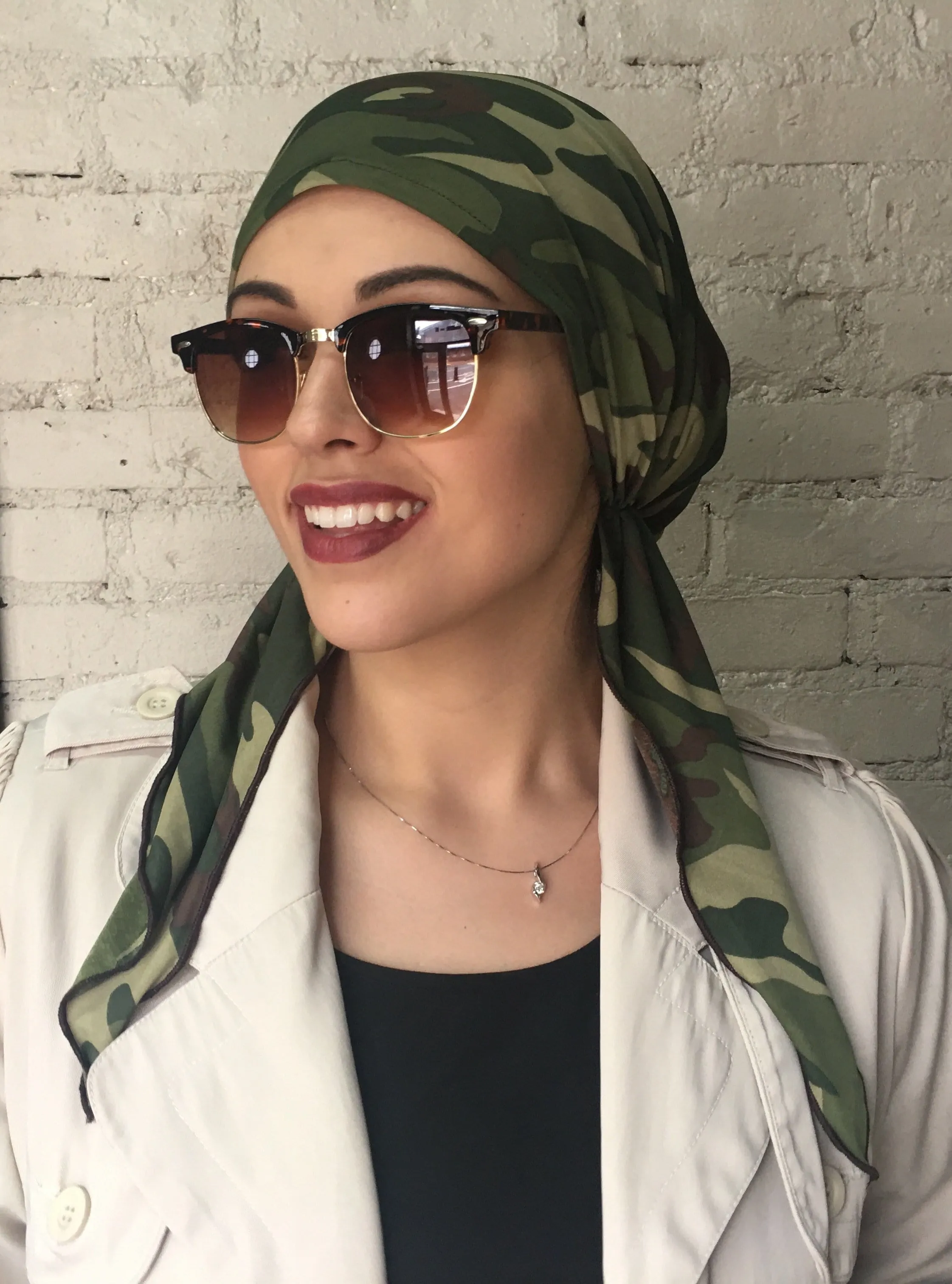 Swim Cap | Swimming Hat | Camouflage Military Pre Tied Head Wrap | Headcovers | Fashion Scarf Hair Cover for Men and Women