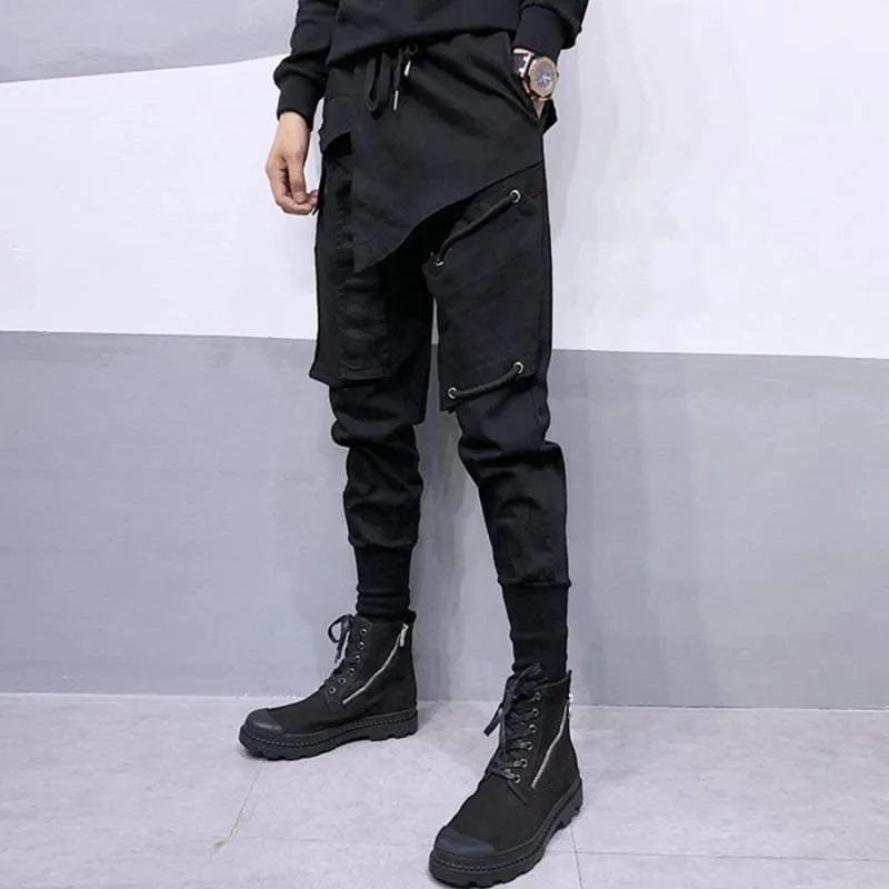 Techwear Drawstring cargo joggers