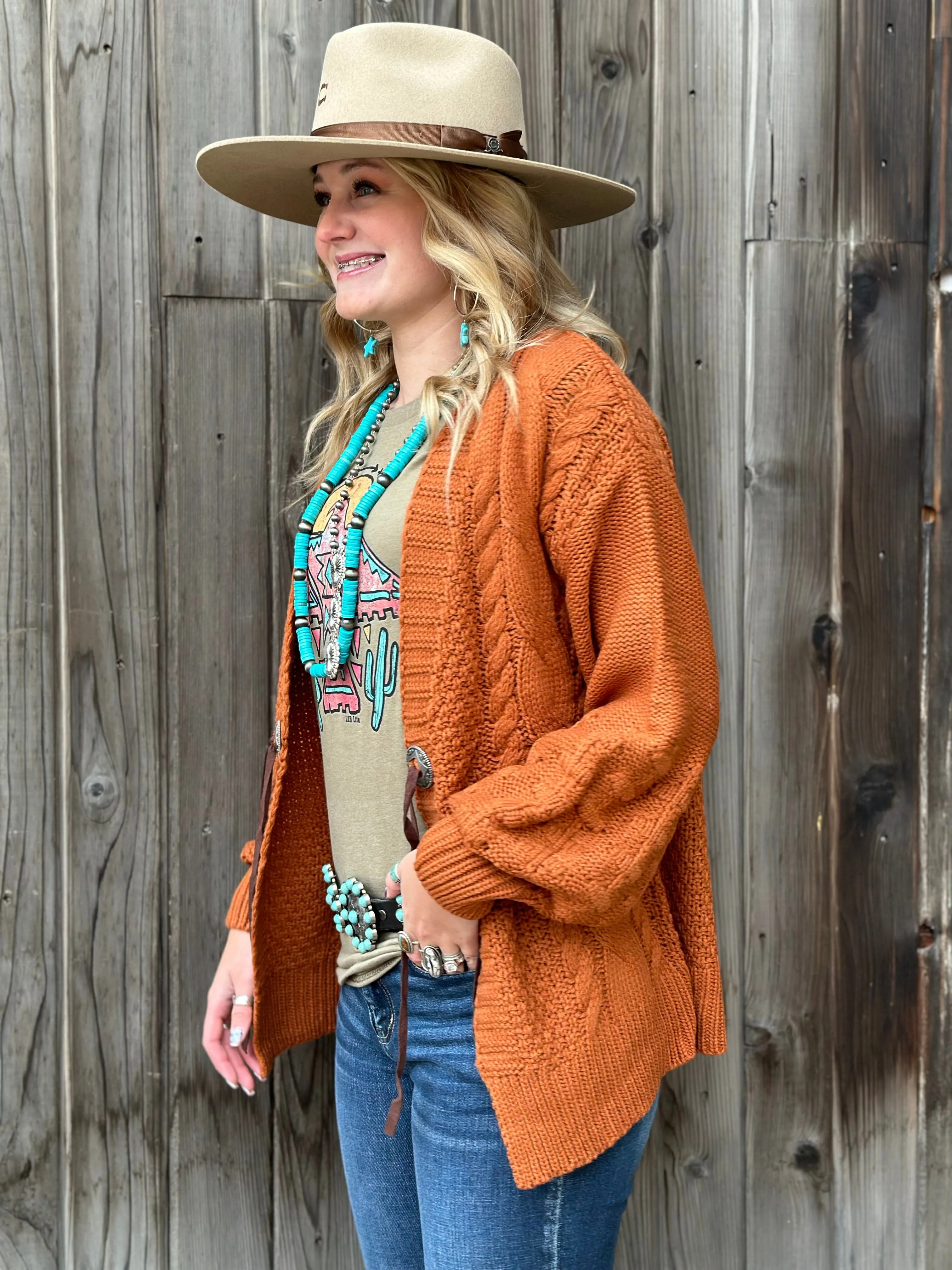 The Colors of Fall Concho Cardigan Sweater