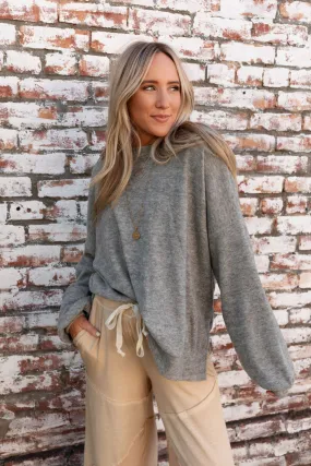 The Nest Brayden Oversized Pullover - Olive Gray