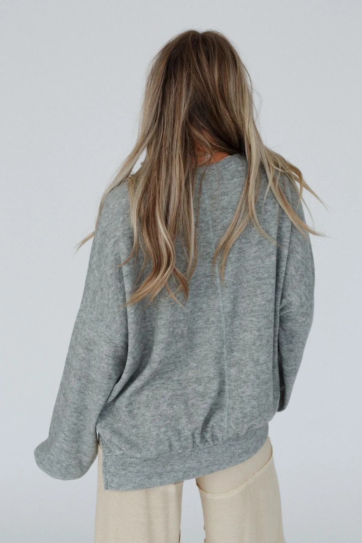 The Nest Brayden Oversized Pullover - Olive Gray