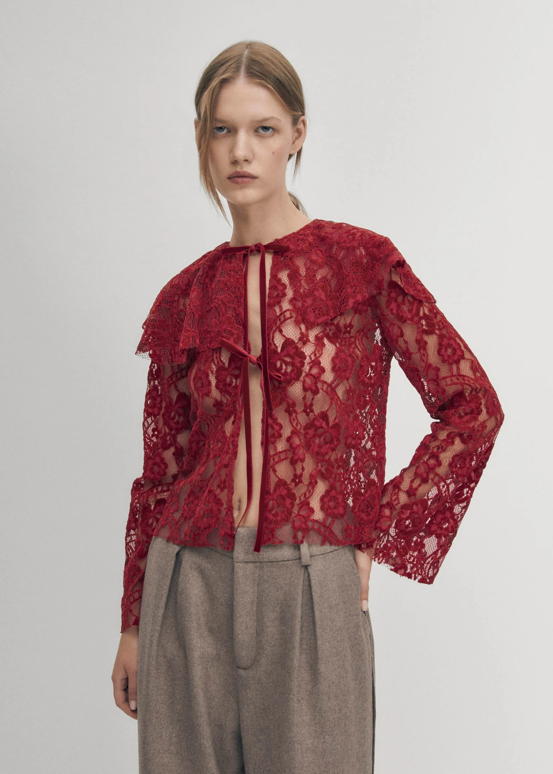 Tolpa Lace Wine Blouse