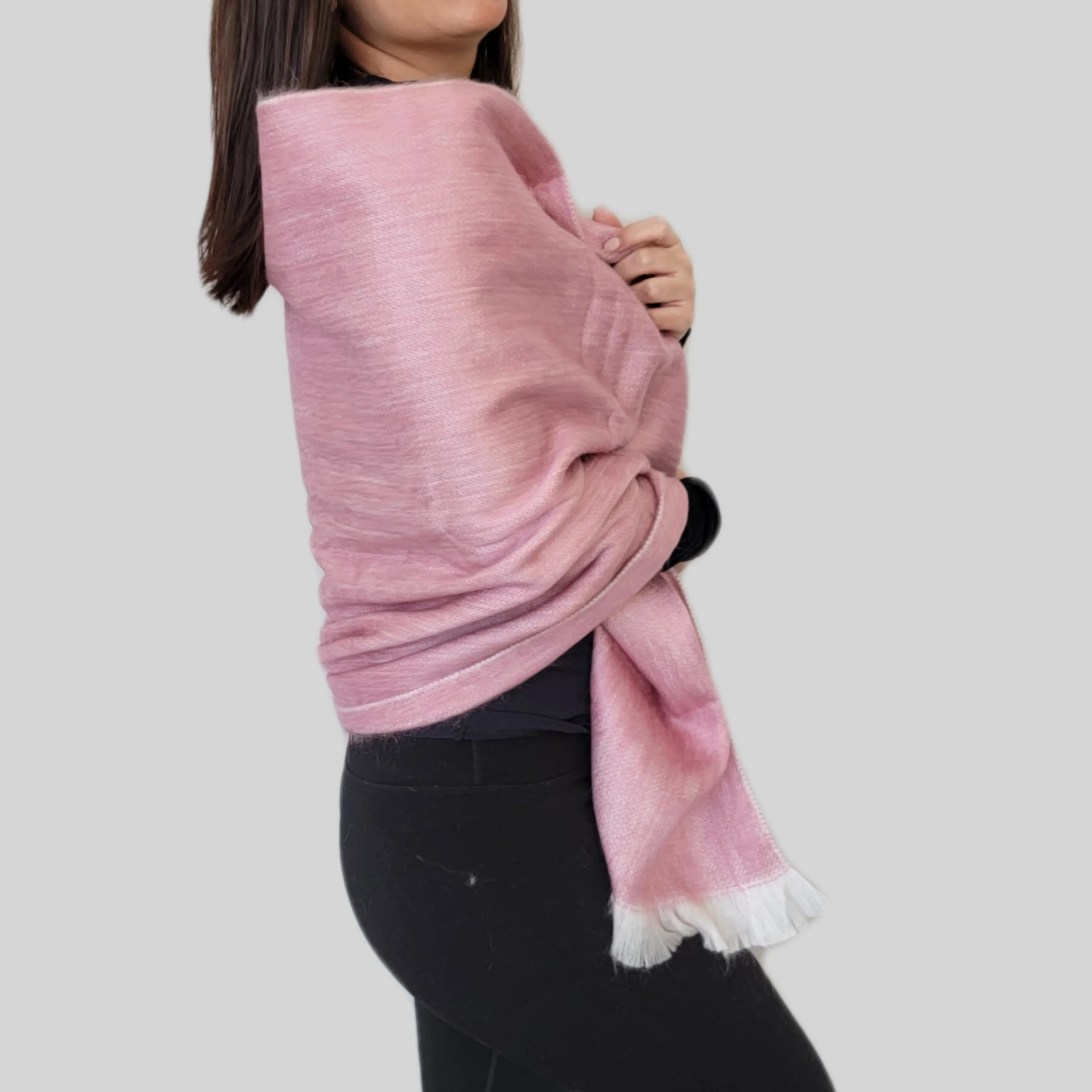 Tucan - Pink Alpaca Wool Shawl