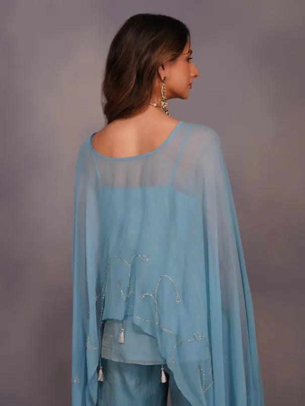 Turquoise Daisy Galaxie Cape Set (Set of 3)