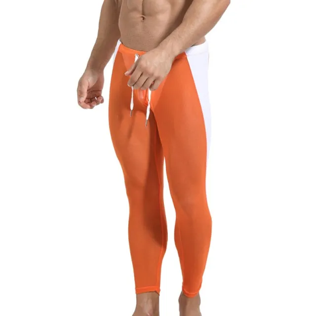 Two-Toned See-Through Polyester Spandex Long John