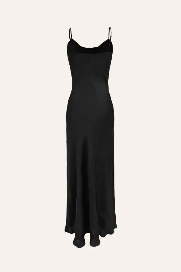 Tyra Slip Dress in Black