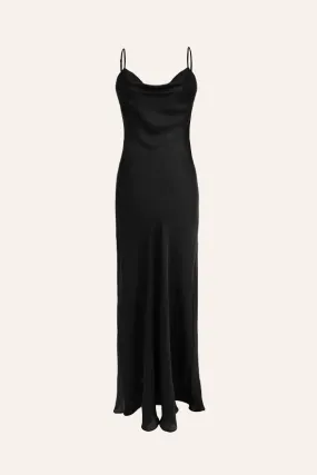 Tyra Slip Dress in Black