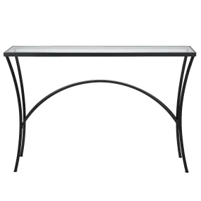 Uttermost Alayna Black Metal & Glass Console Table