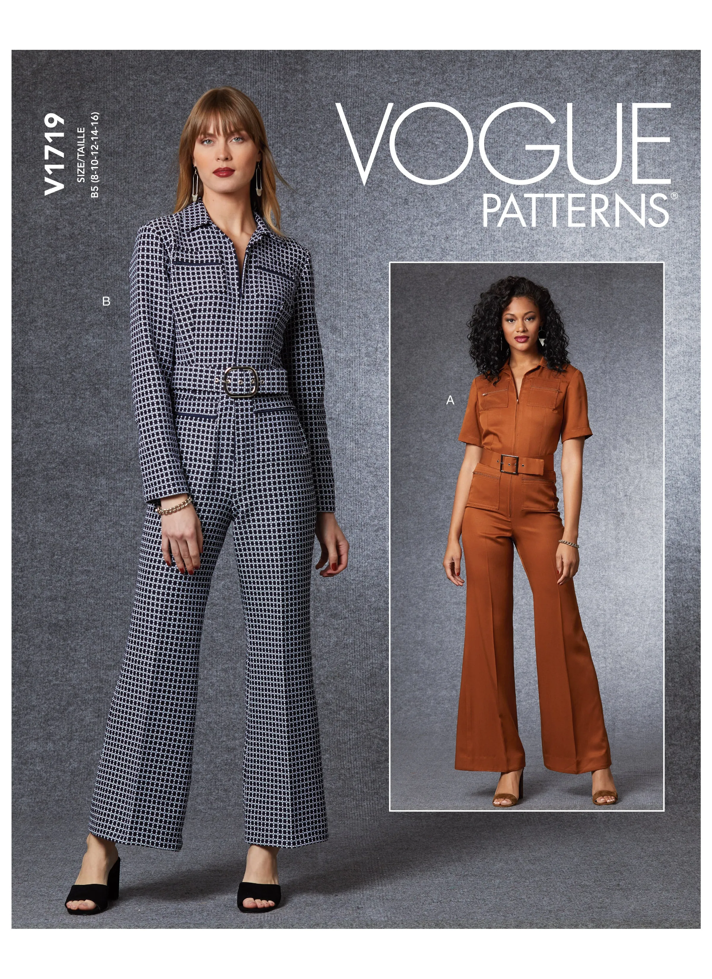 V1719 Misses' Jumpsuit & Belt