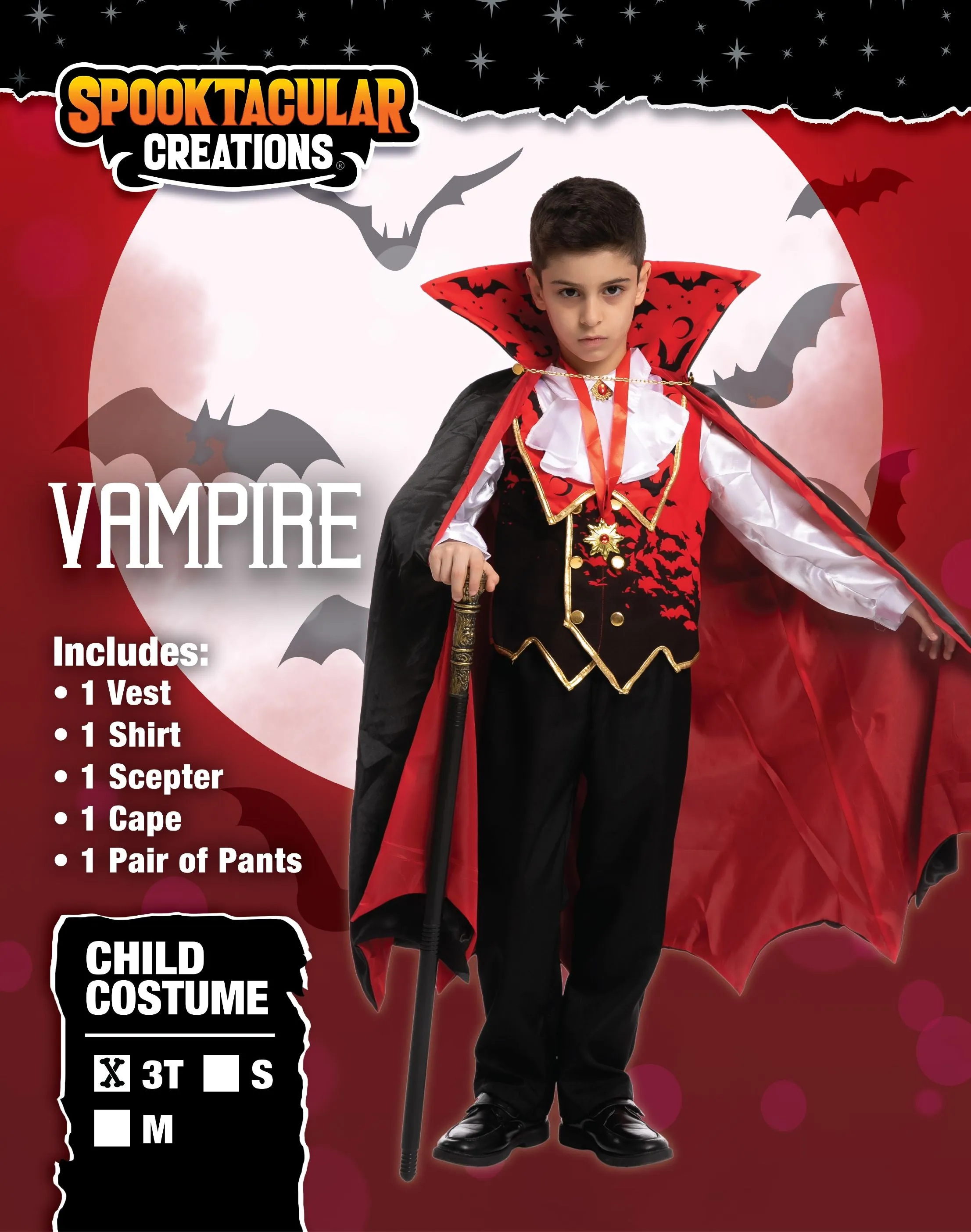 Vampire Costume Cosplay (Red)- Child