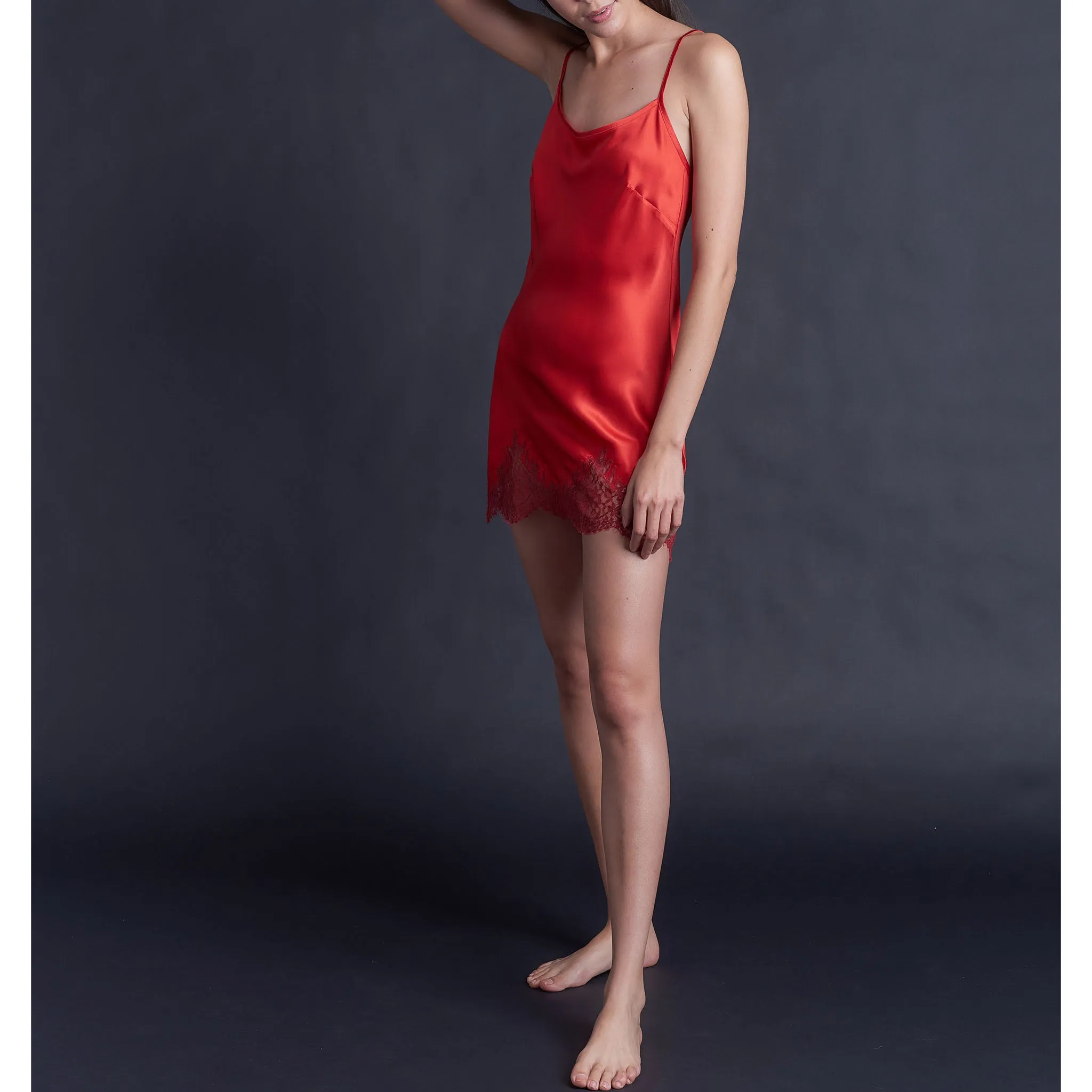 Venus Slip in Red Silk Charmeuse