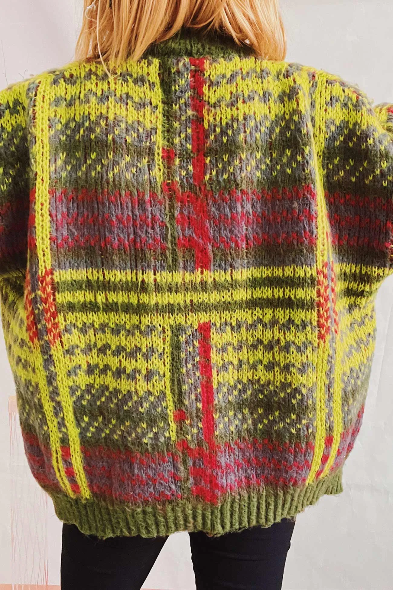 Vintage Contrast Striped Cardigan