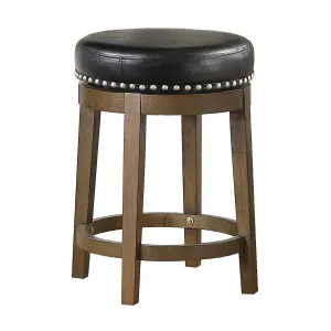 Westby Medium Round Swivel Counter Height Stool, Black - Set of 2