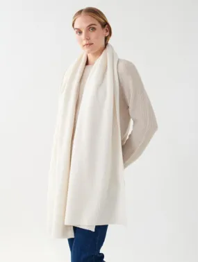 White   Warren - Cashmere Full Cardigan Scarf in Soft White