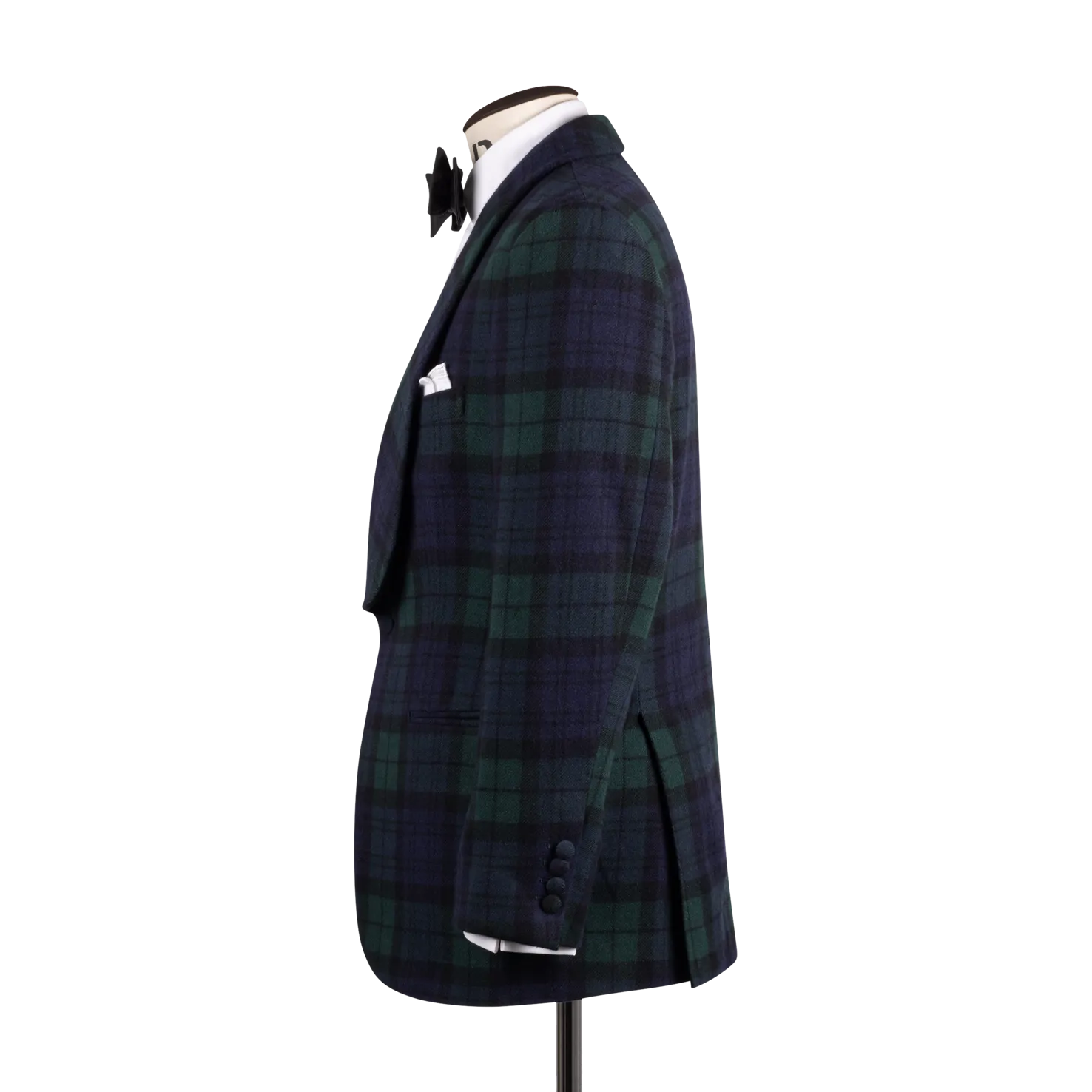 Wide Shawl Jacket in Tartan Cashmere