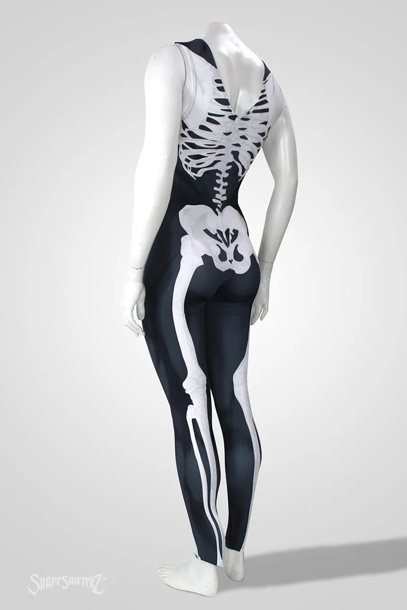 Women's Skeleton sleeveless catsuit