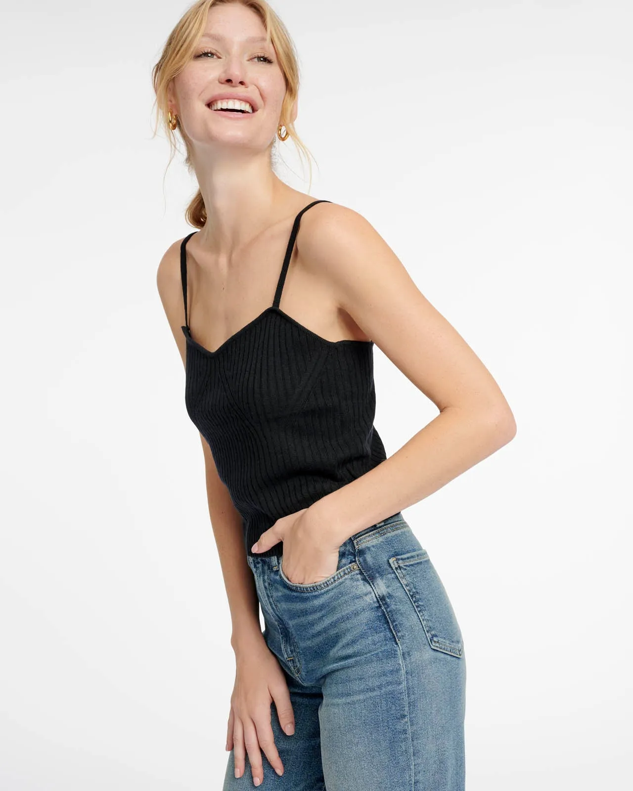 Wool Cashmere LYR Bustier Tank