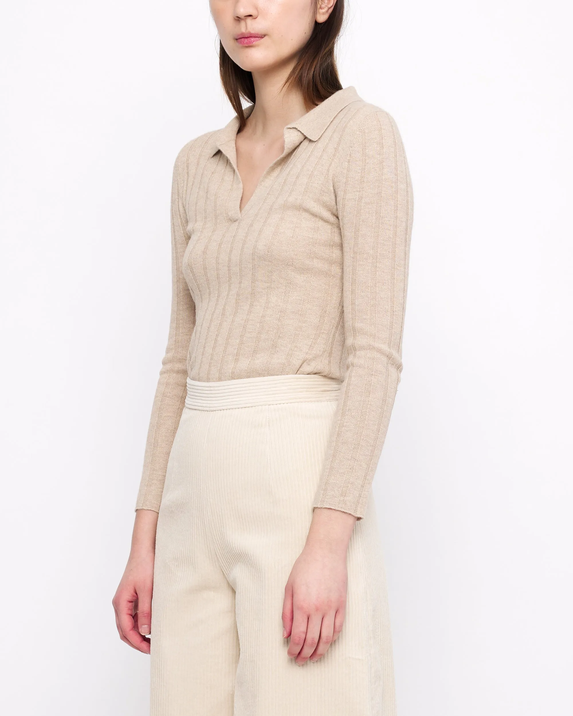 Yak V-Neck Long Sleeves - FW24 - Desert Sand