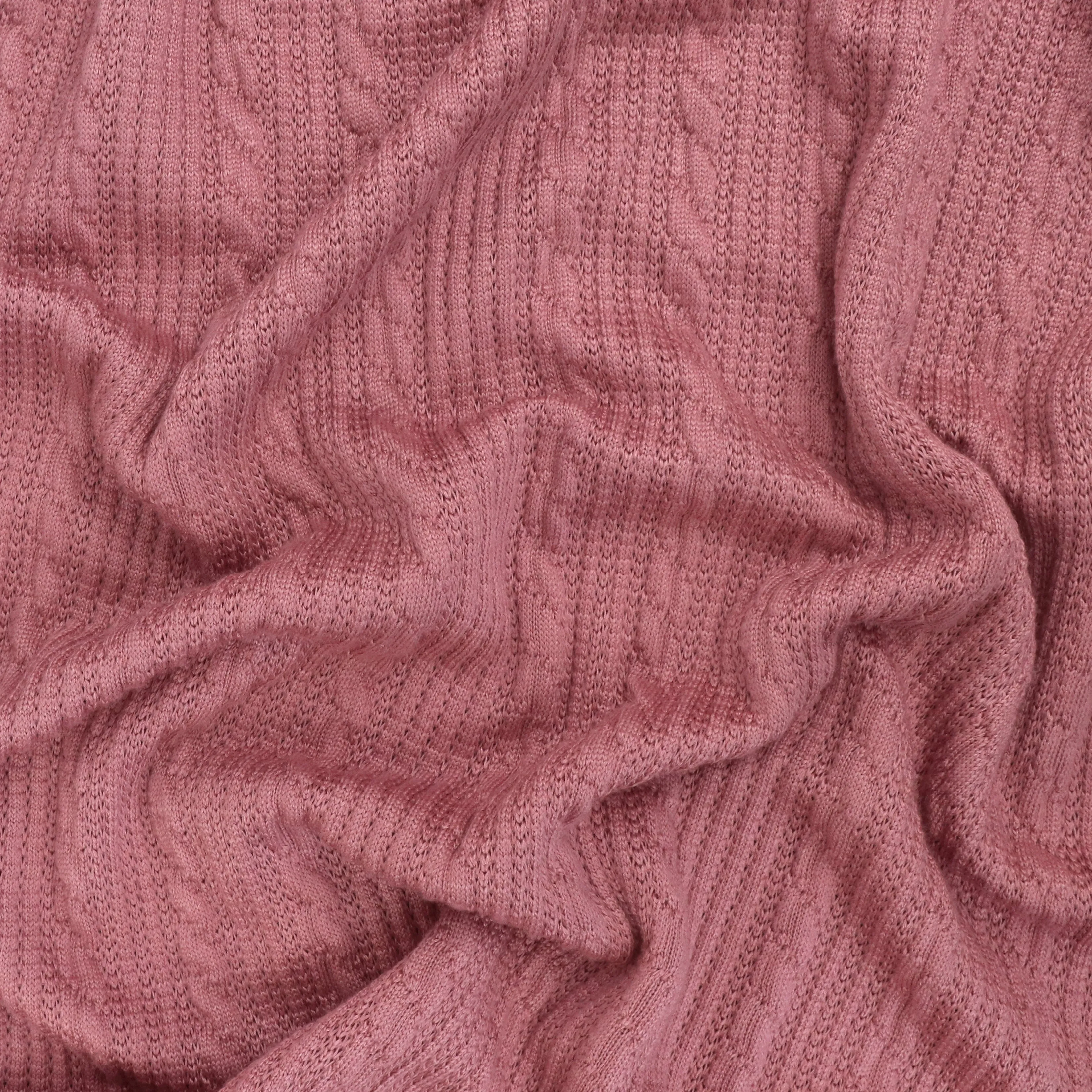 Yarn Dyed Cable Knit - Rose Pink