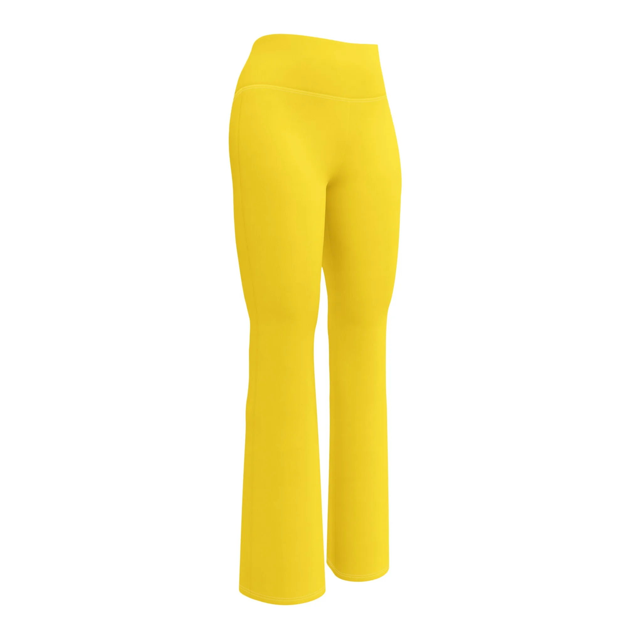 Yellow Flare Leggings with Extremely Stoked Epic Wave Logo