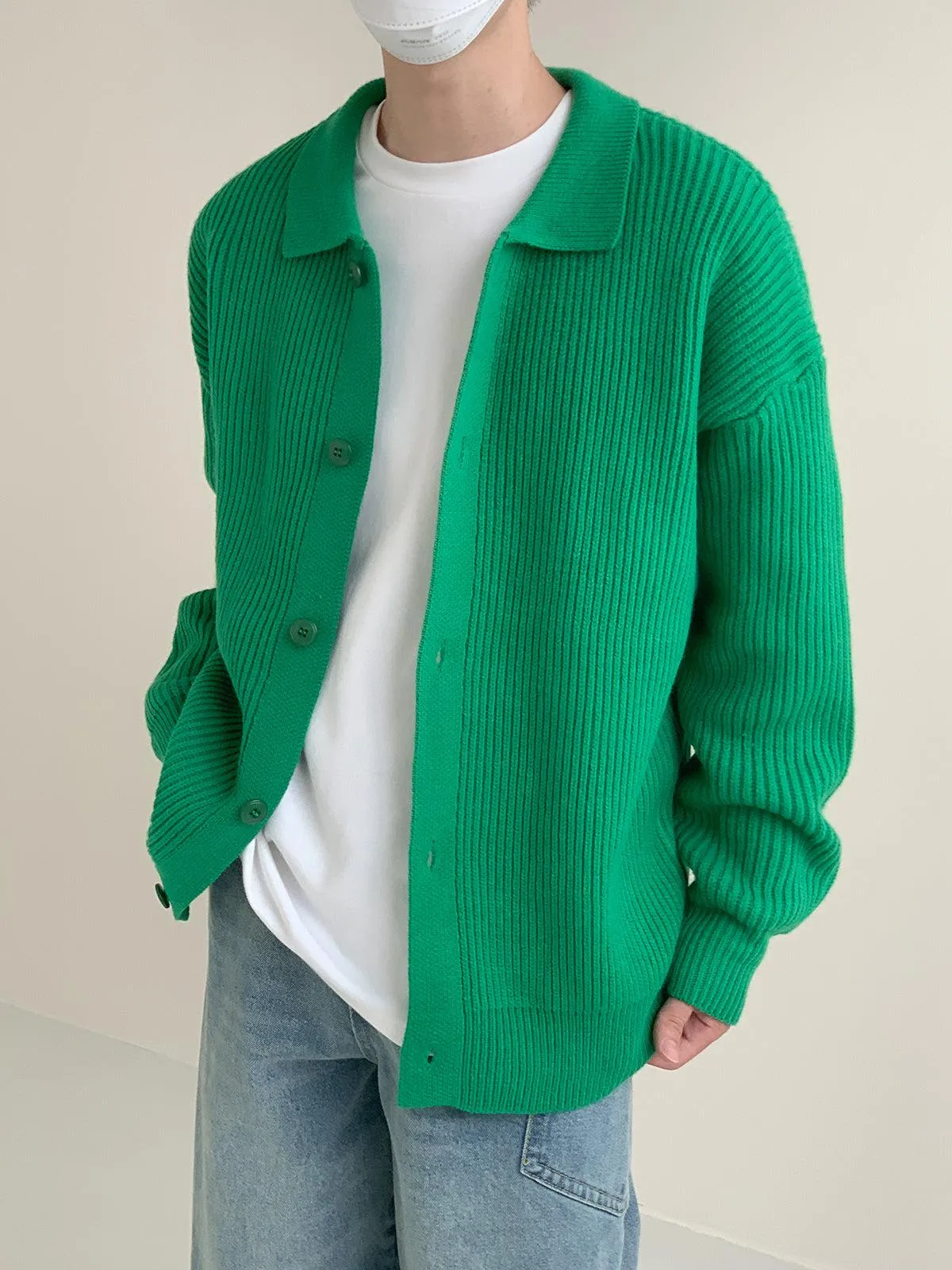 Zhou Classic Collared Knit Cardigan