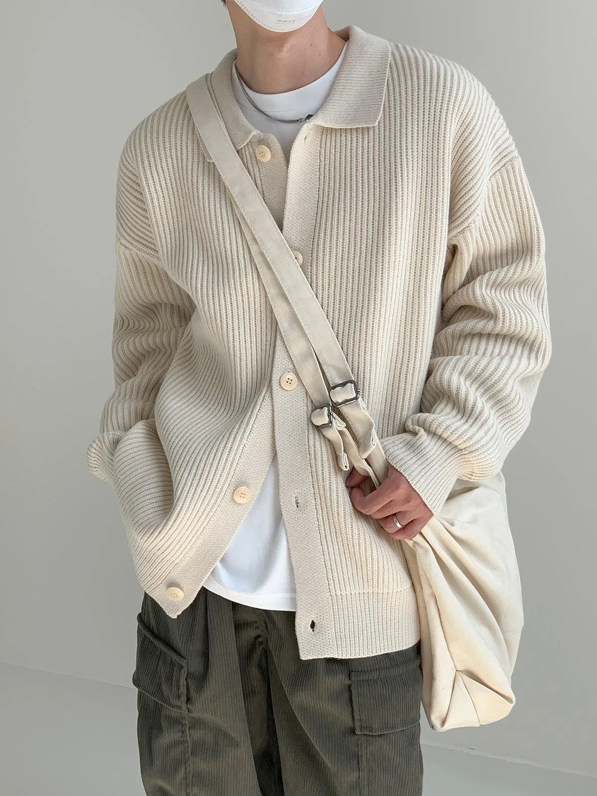 Zhou Classic Collared Knit Cardigan